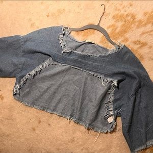 SOLD 🔥Never worn backless Jean top in medium